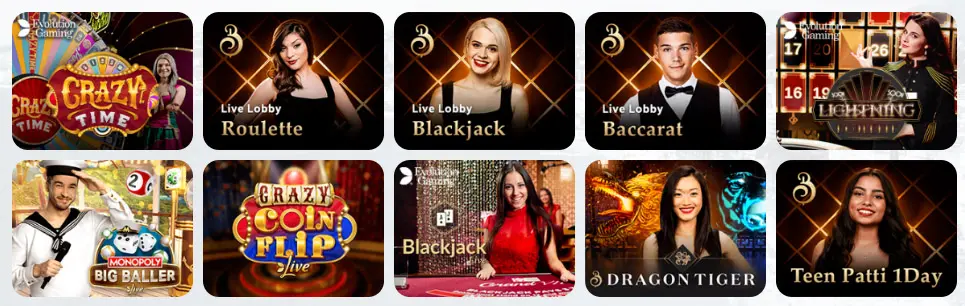 Juegos de casino en vivo RESPIN CASINO